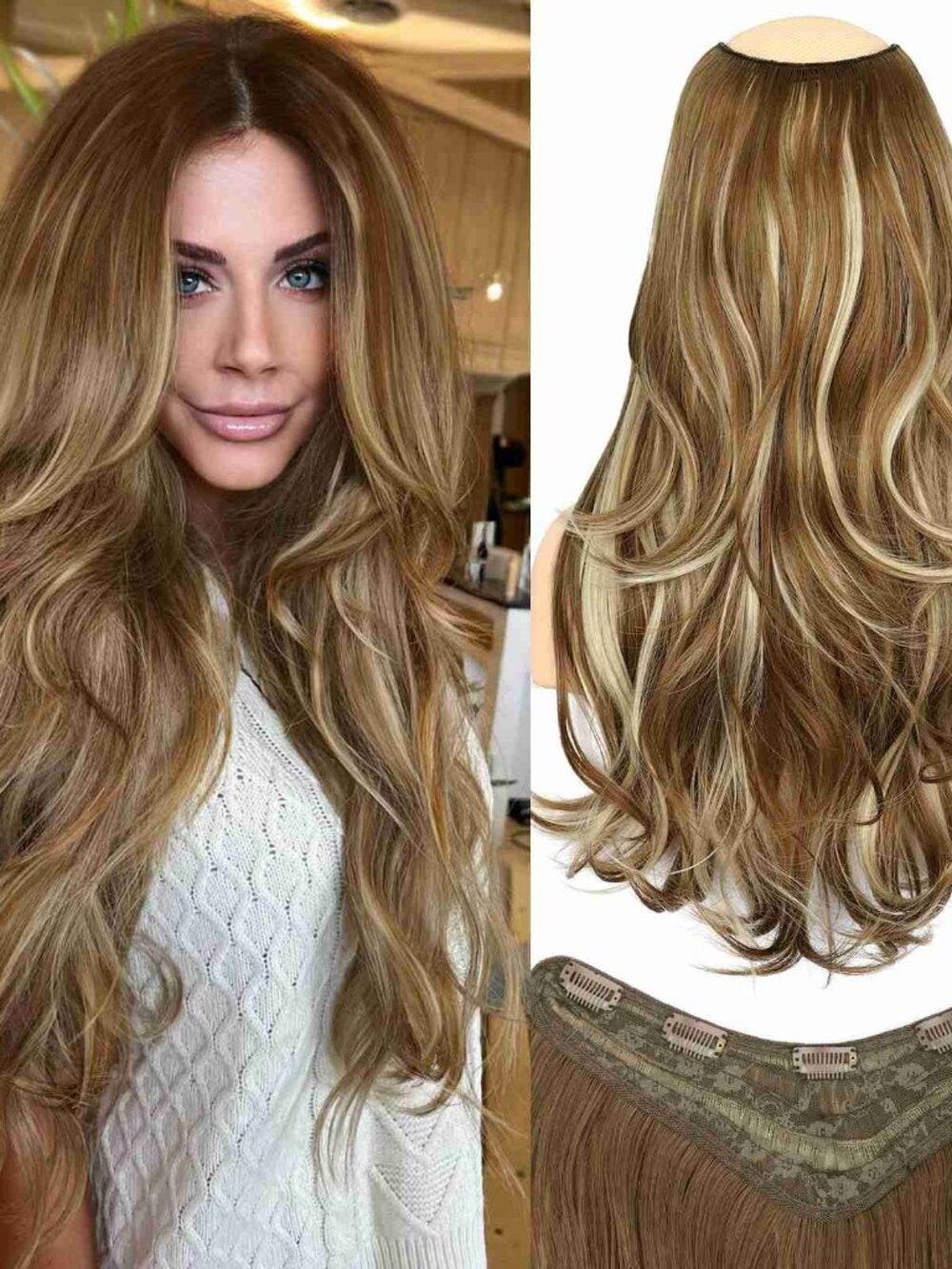 ALXNAN 20" Long Wavy Layered Hair Extension N530